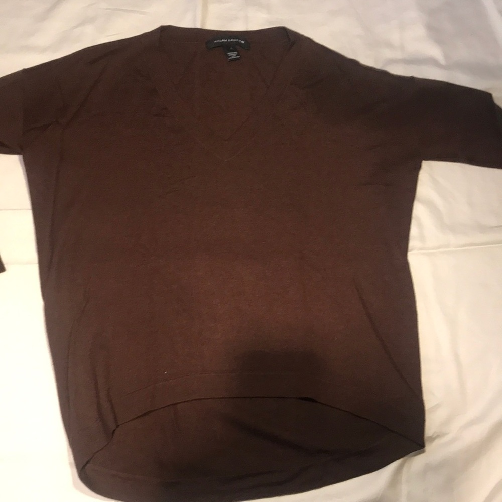 Brown silk and cashmere Ralph Lauren sweater